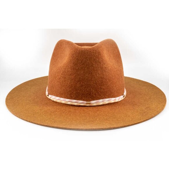 Goorin Bros Country Boy Hat Wool Felt Rope Band Wide Brim Whiskey Brown Medium - Picture 1 of 7